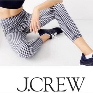 J.Crew Navy & White Gingham Puckered Cropped Seersucker Leggings XXXS-XS